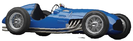 Talbot-Lago T26C open-wheel Grand Prix single-seater in blue, side profile